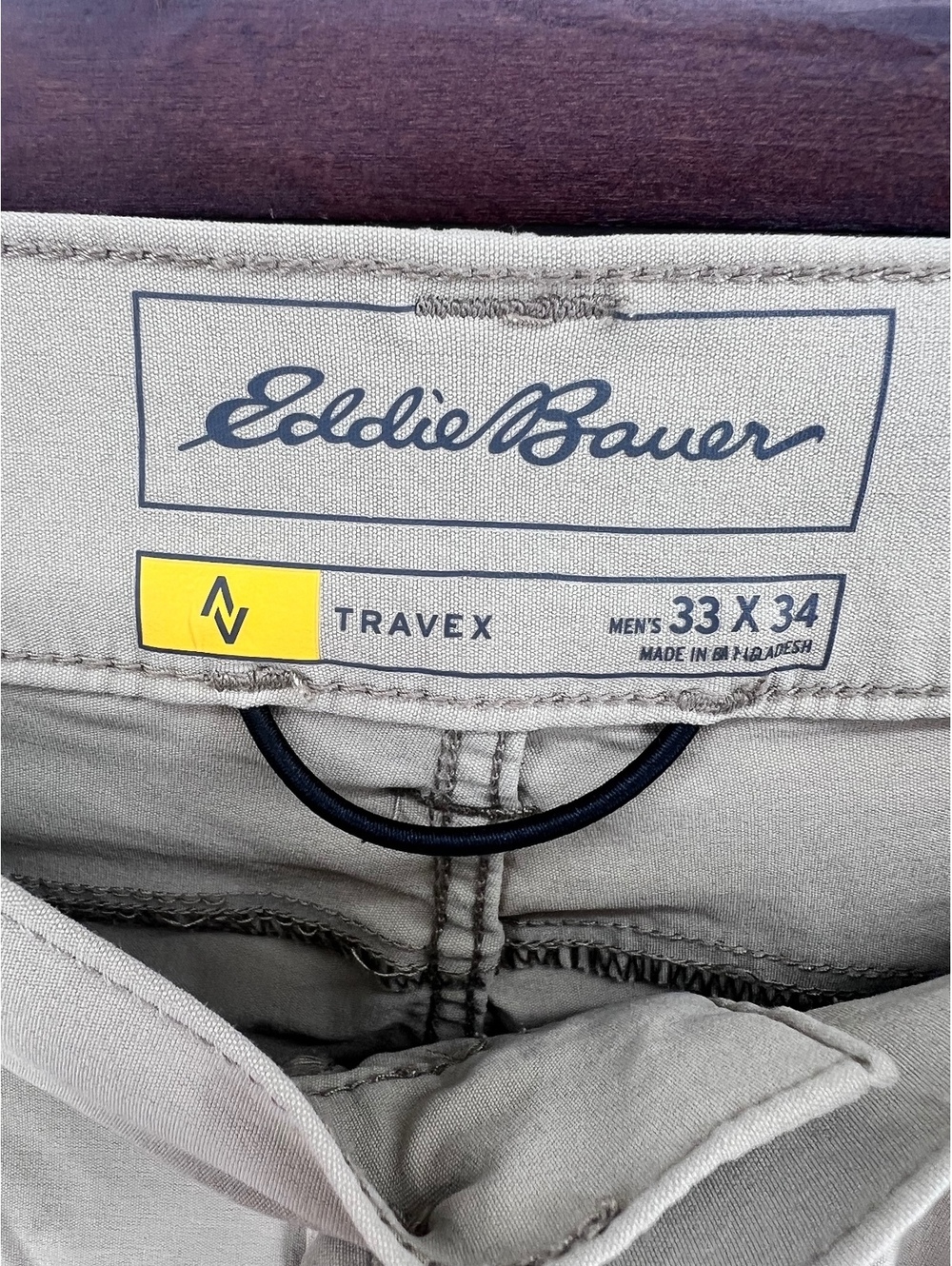 Eddie Bauer Travex Mens Horizon Pants 33x34 Beige Tan Nylon Spandex Stretch - Picture 4 of 6